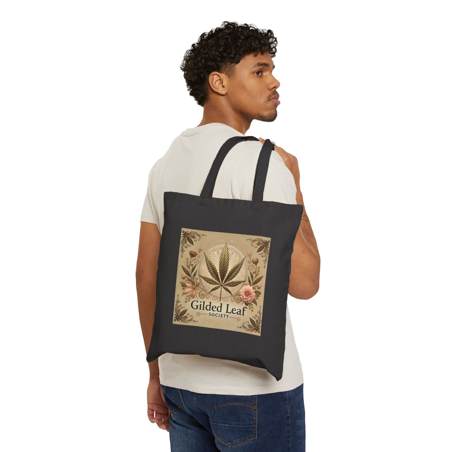 Gilded Leaf_ Cotton Canvas Tote Bag