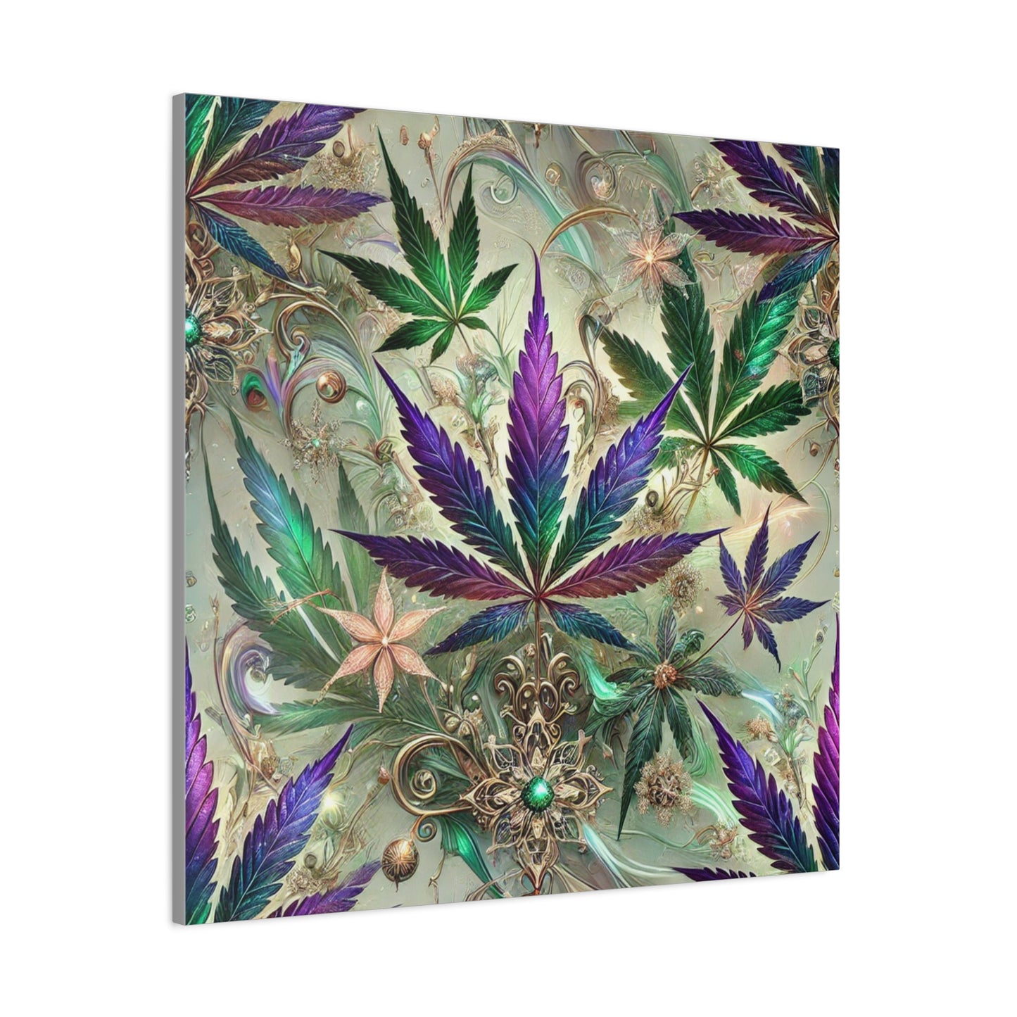 Fantasy Cannabis Leaf Canvas Print Canvas Print - Gilded Leaf Society