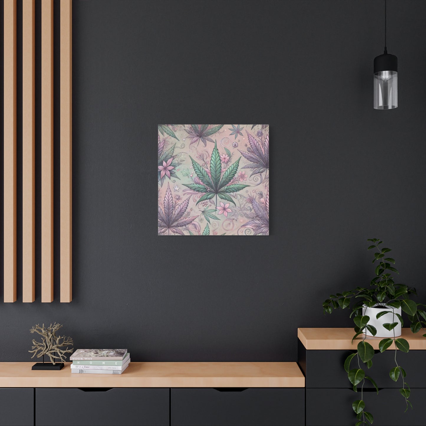 Whimsical Cannabis Leaf Canvas Print - Gilded Leaf Society