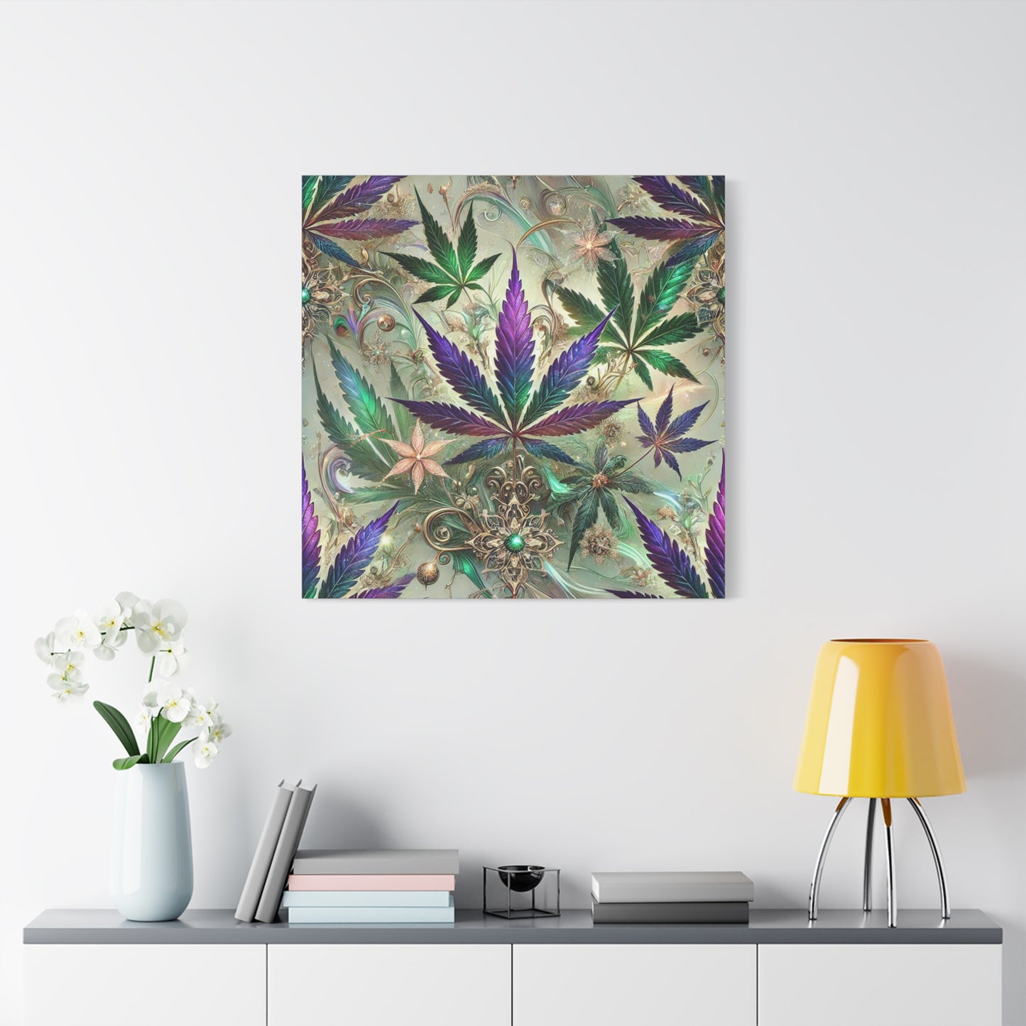 Fantasy Cannabis Leaf Canvas Print Canvas Print - Gilded Leaf Society