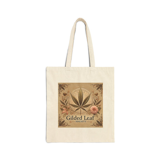 Gilded Leaf_ Cotton Canvas Tote Bag