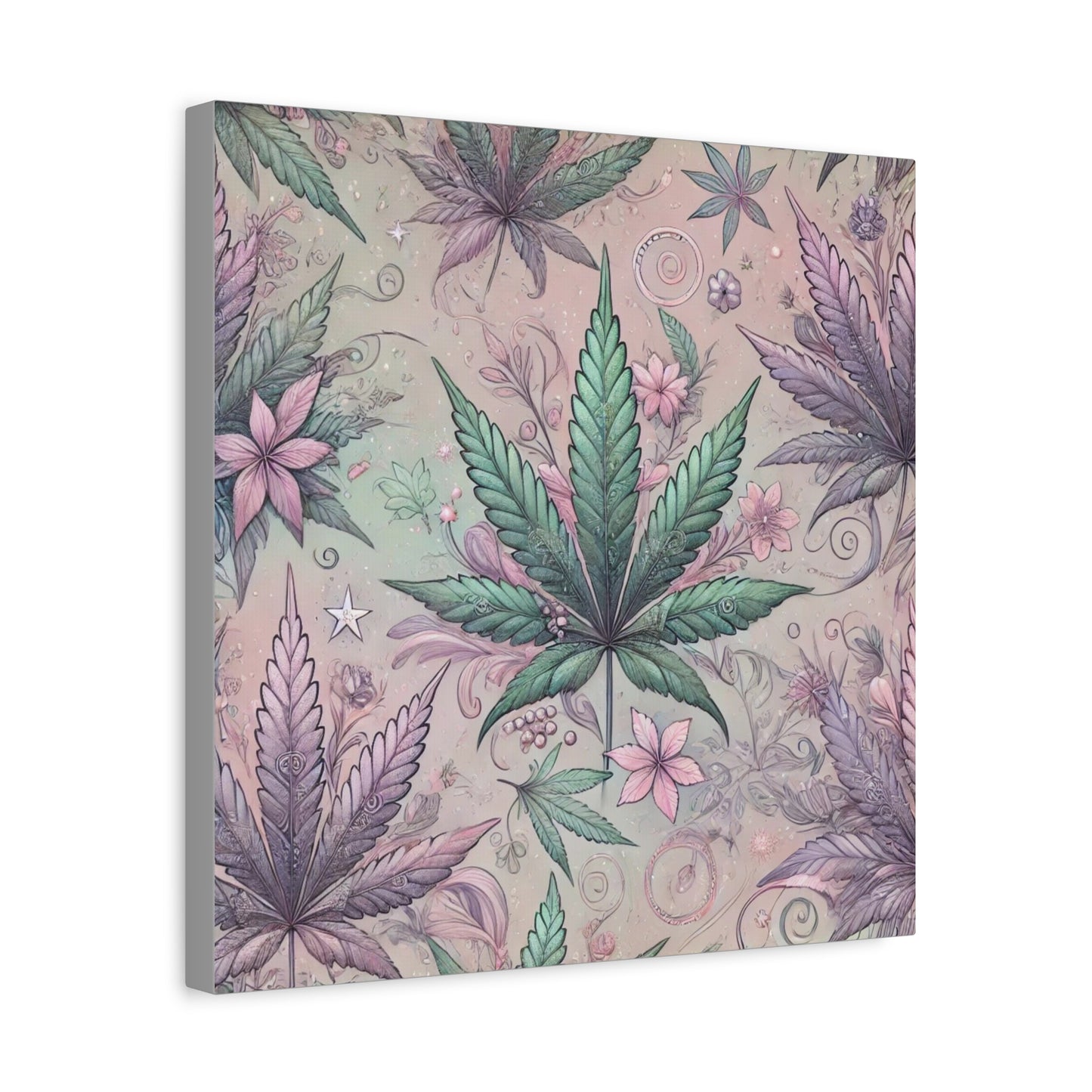 Whimsical Cannabis Leaf Canvas Print - Gilded Leaf Society