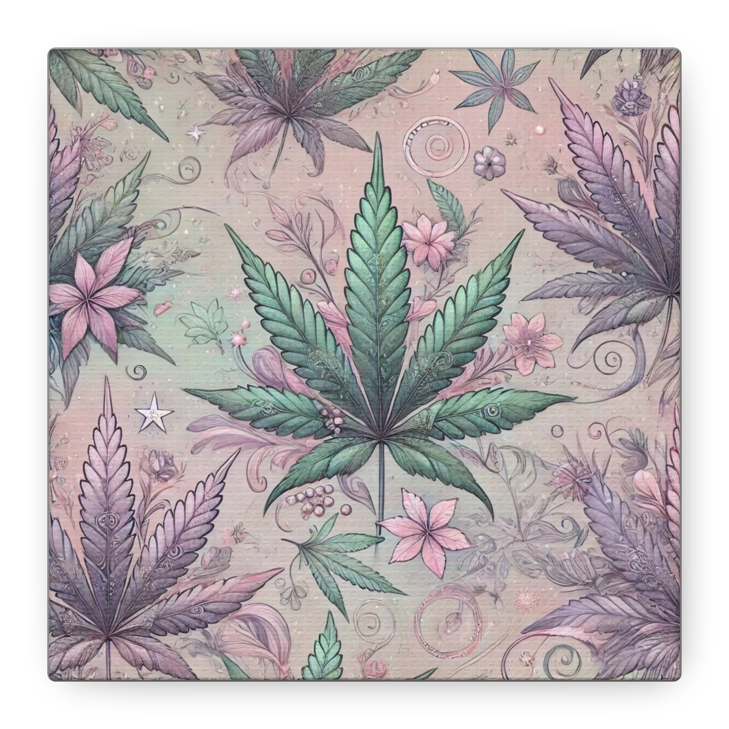 Whimsical Cannabis Leaf Canvas Print - Gilded Leaf Society