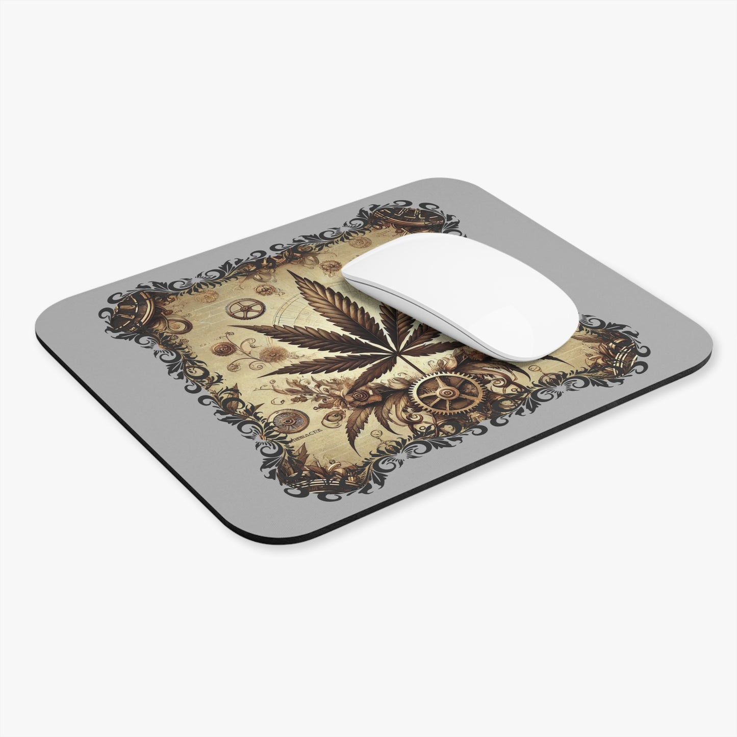Mouse Pad - Gilded Leaf Society Cannabis Culture Rectangle Design
