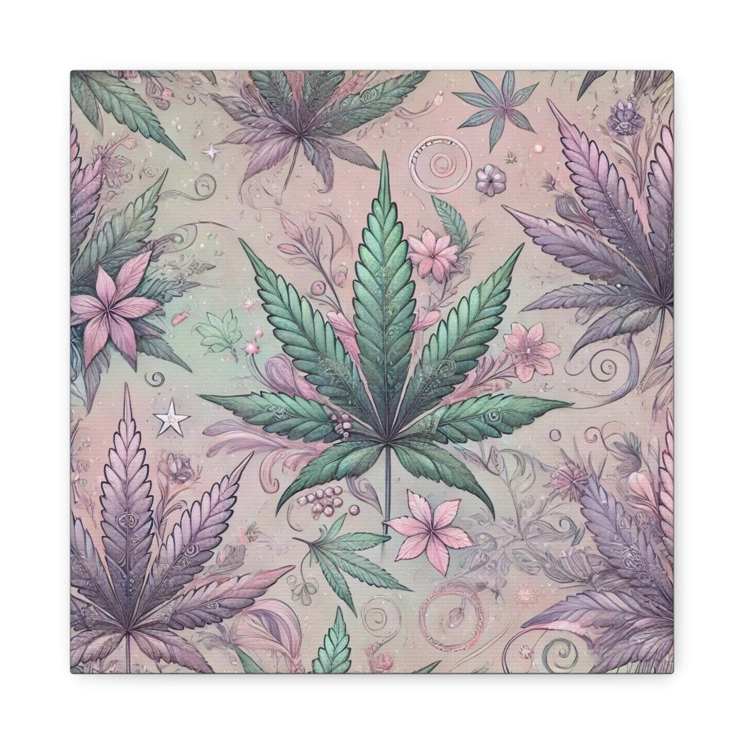 Whimsical Cannabis Leaf Canvas Print - Gilded Leaf Society