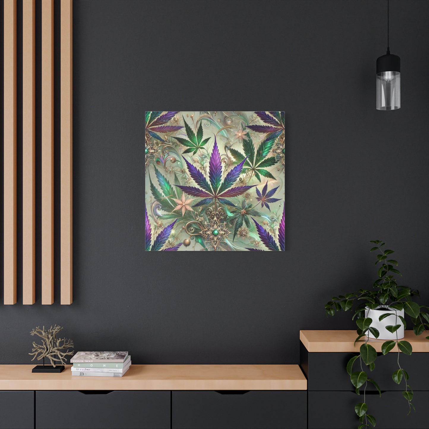 Fantasy Cannabis Leaf Canvas Print Canvas Print - Gilded Leaf Society