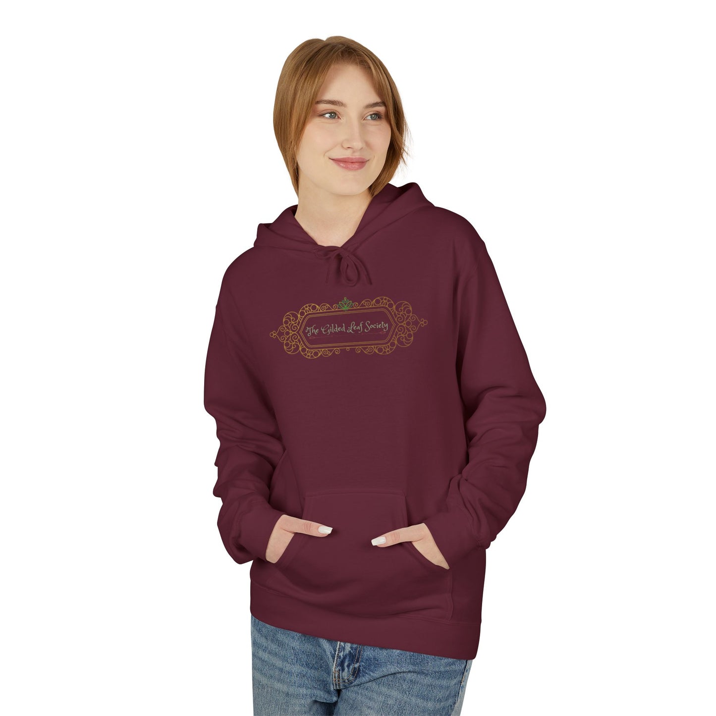 Unisex Cannabis Leaf Fleece Hoodie - Softstyle Comfort for Plant Lovers