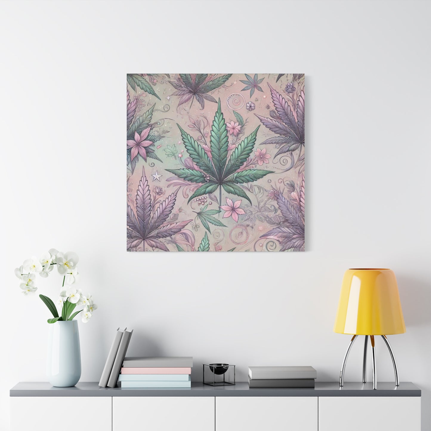 Whimsical Cannabis Leaf Canvas Print - Gilded Leaf Society