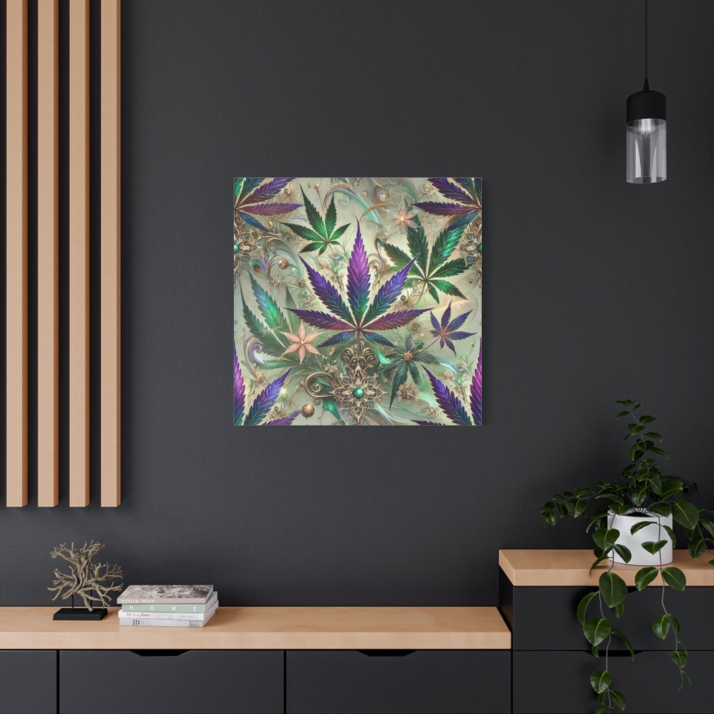 Fantasy Cannabis Leaf Canvas Print Canvas Print - Gilded Leaf Society