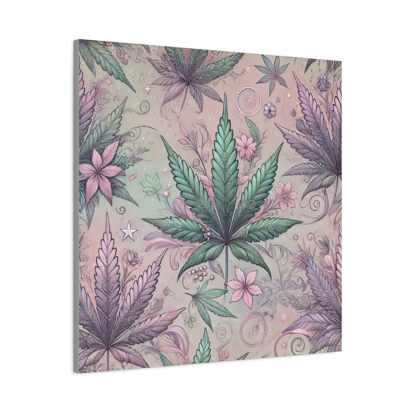 Whimsical Cannabis Leaf Canvas Print - Gilded Leaf Society