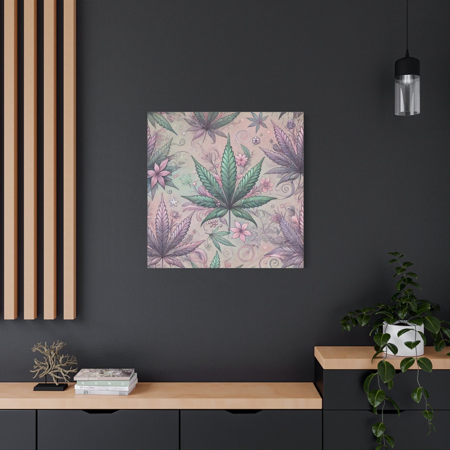 Whimsical Cannabis Leaf Canvas Print - Gilded Leaf Society