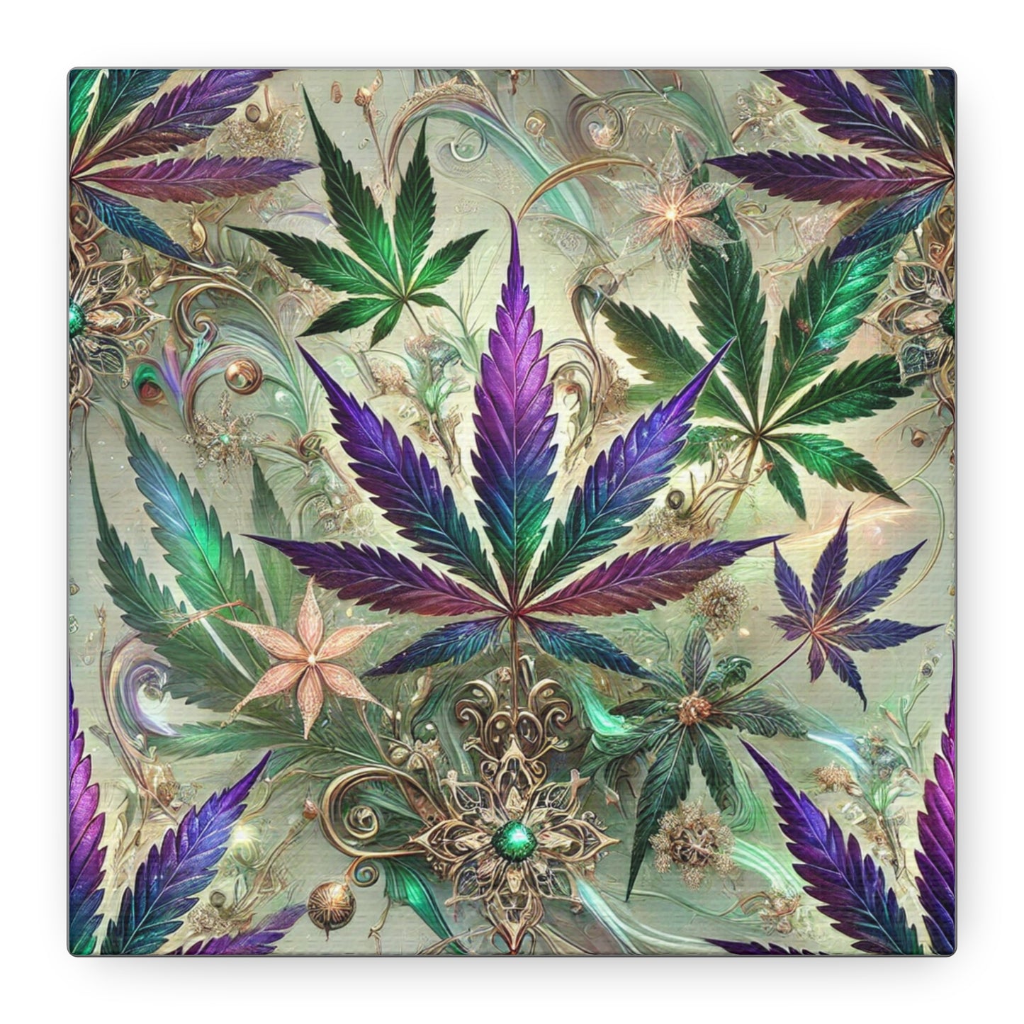 Fantasy Cannabis Leaf Canvas Print Canvas Print - Gilded Leaf Society