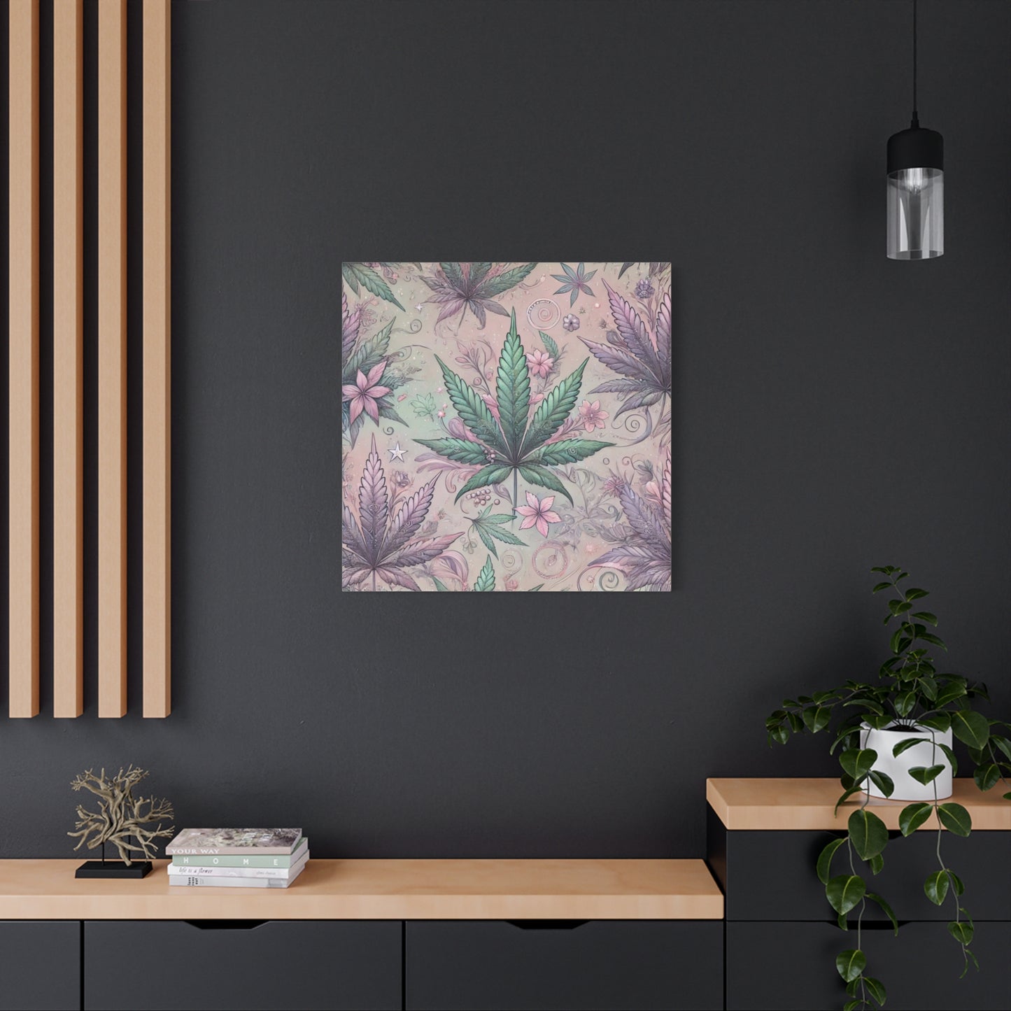 Whimsical Cannabis Leaf Canvas Print - Gilded Leaf Society