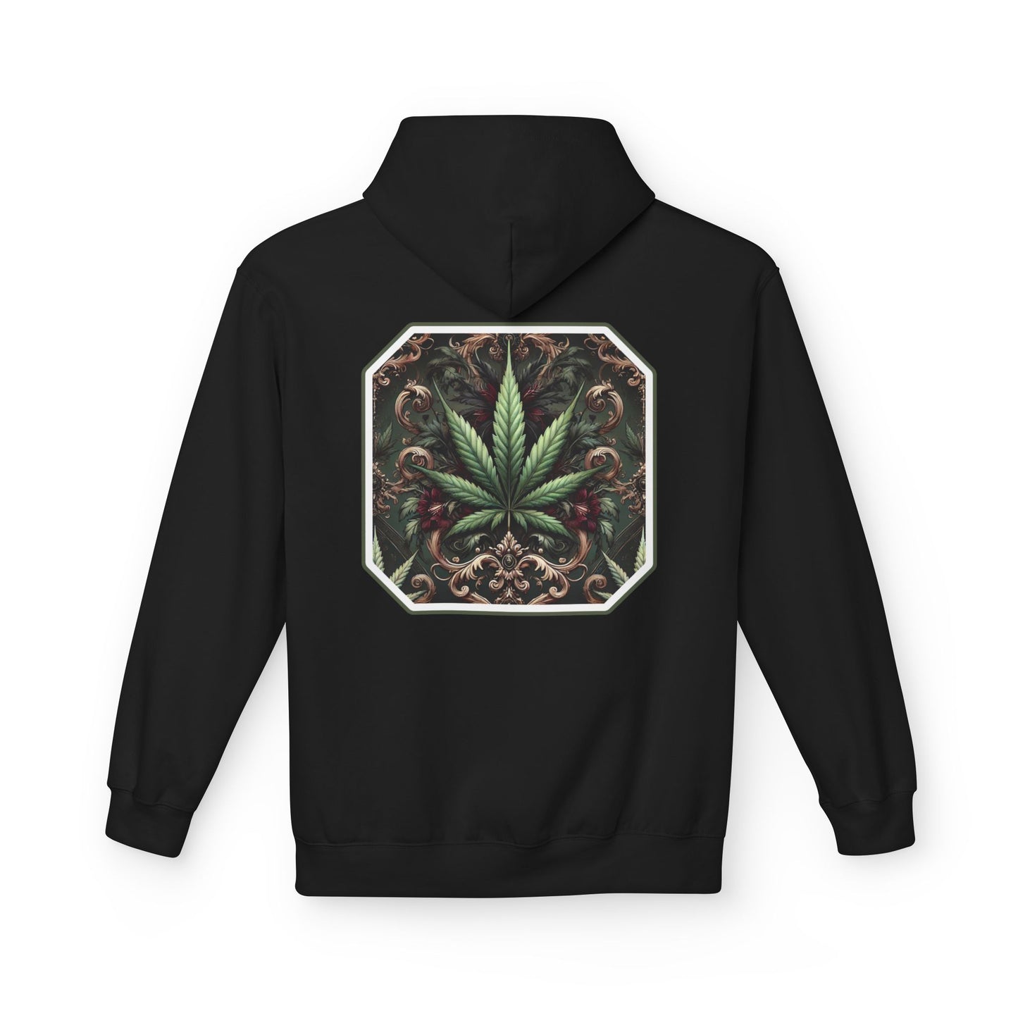 Unisex Cannabis Leaf Fleece Hoodie - Softstyle Comfort for Plant Lovers