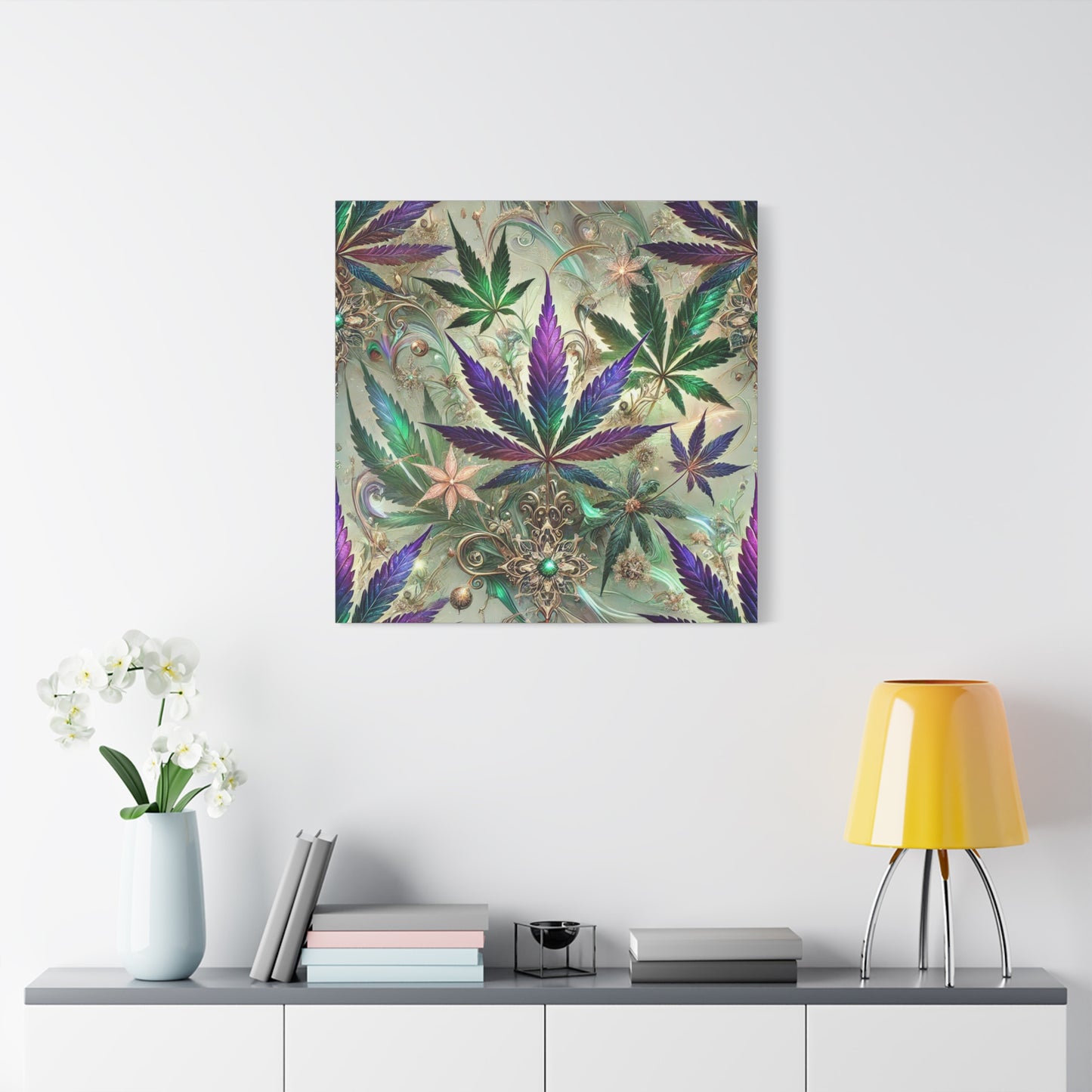 Fantasy Cannabis Leaf Canvas Print Canvas Print - Gilded Leaf Society