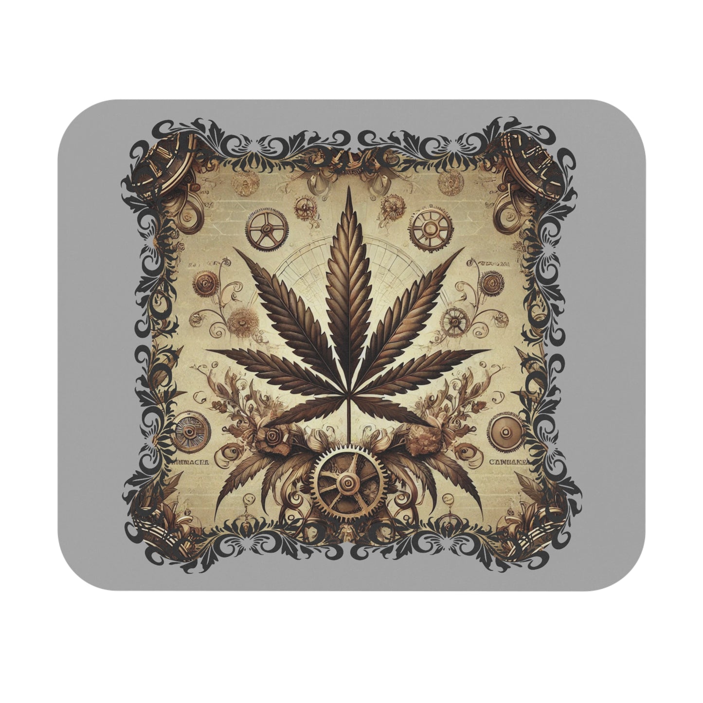 Mouse Pad - Gilded Leaf Society Cannabis Culture Rectangle Design