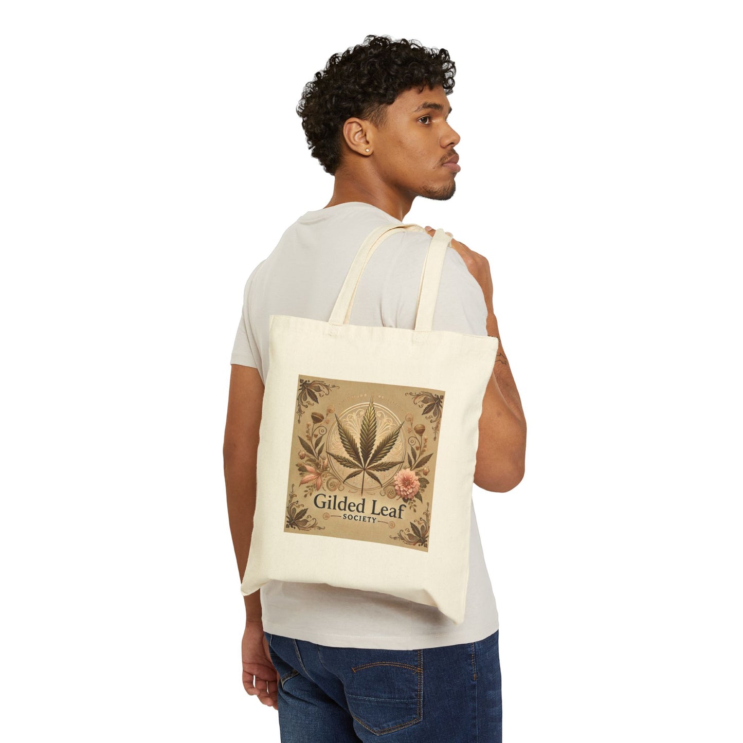 Gilded Leaf_ Cotton Canvas Tote Bag
