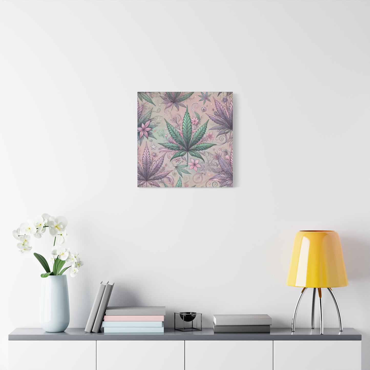 Whimsical Cannabis Leaf Canvas Print - Gilded Leaf Society