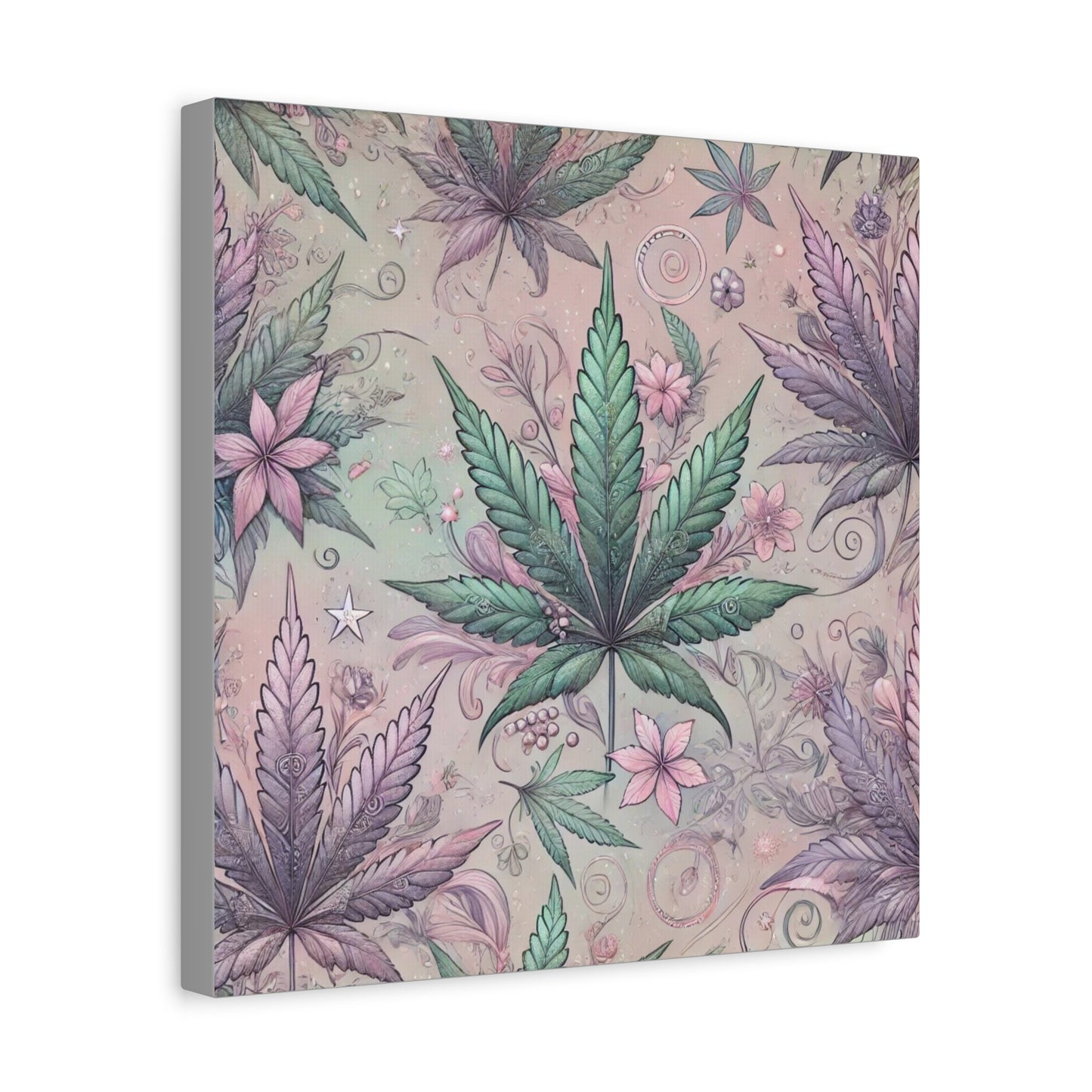 Whimsical Cannabis Leaf Canvas Print - Gilded Leaf Society