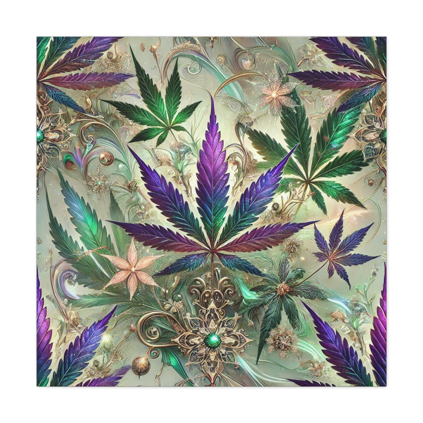 Fantasy Cannabis Leaf Canvas Print Canvas Print - Gilded Leaf Society