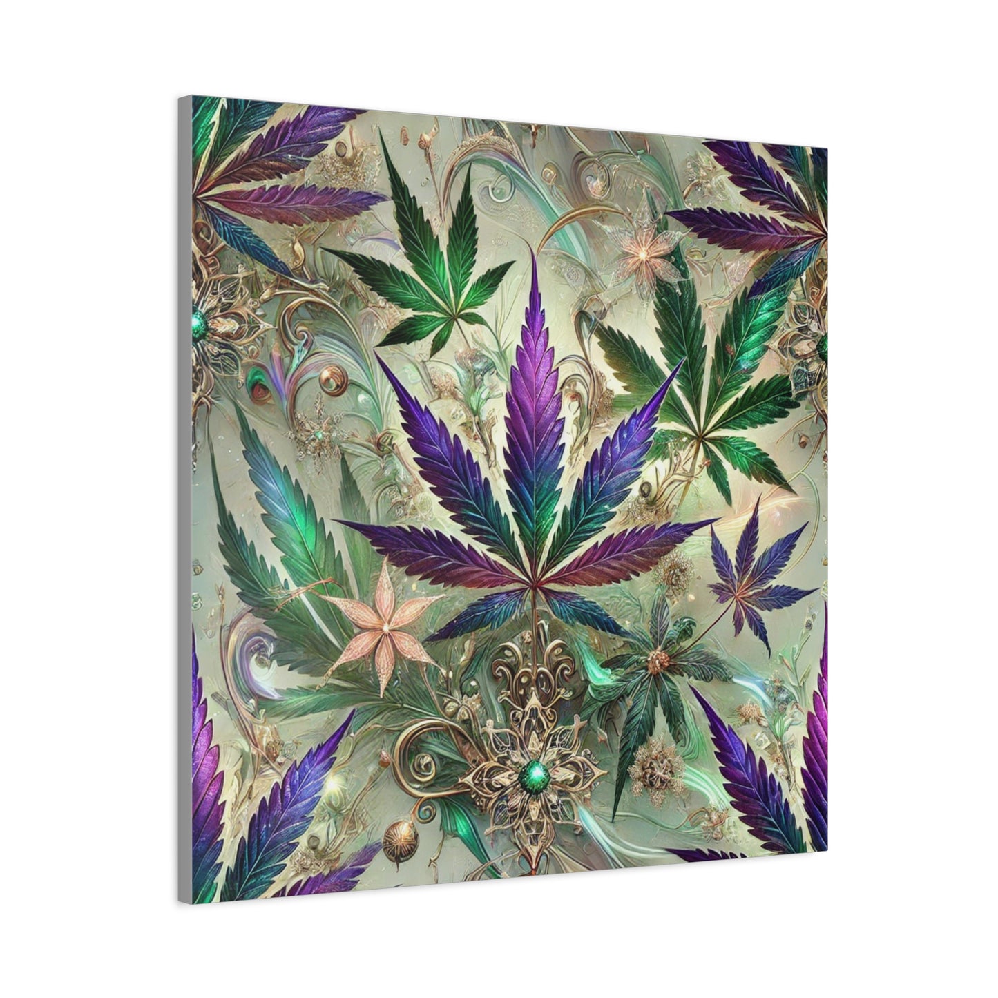 Fantasy Cannabis Leaf Canvas Print Canvas Print - Gilded Leaf Society