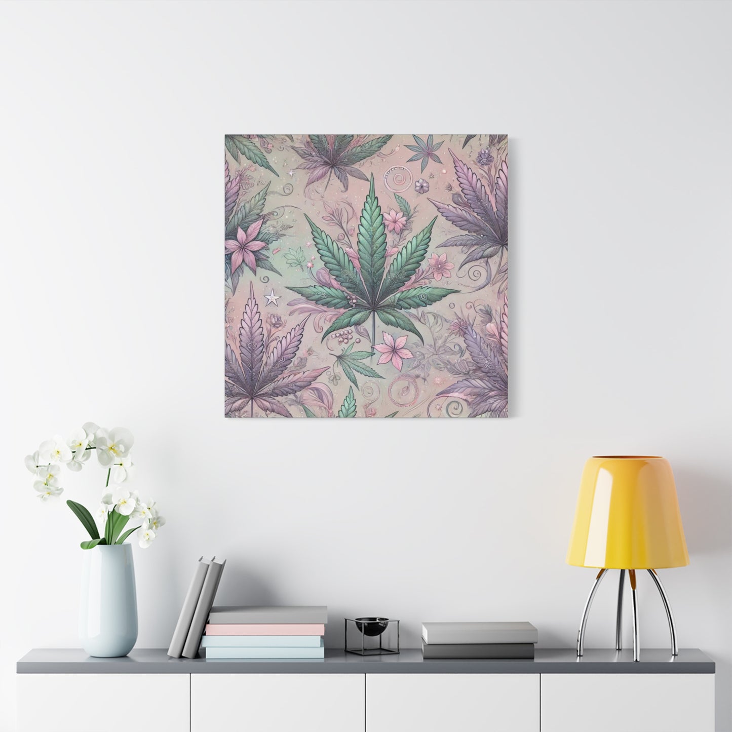 Whimsical Cannabis Leaf Canvas Print - Gilded Leaf Society