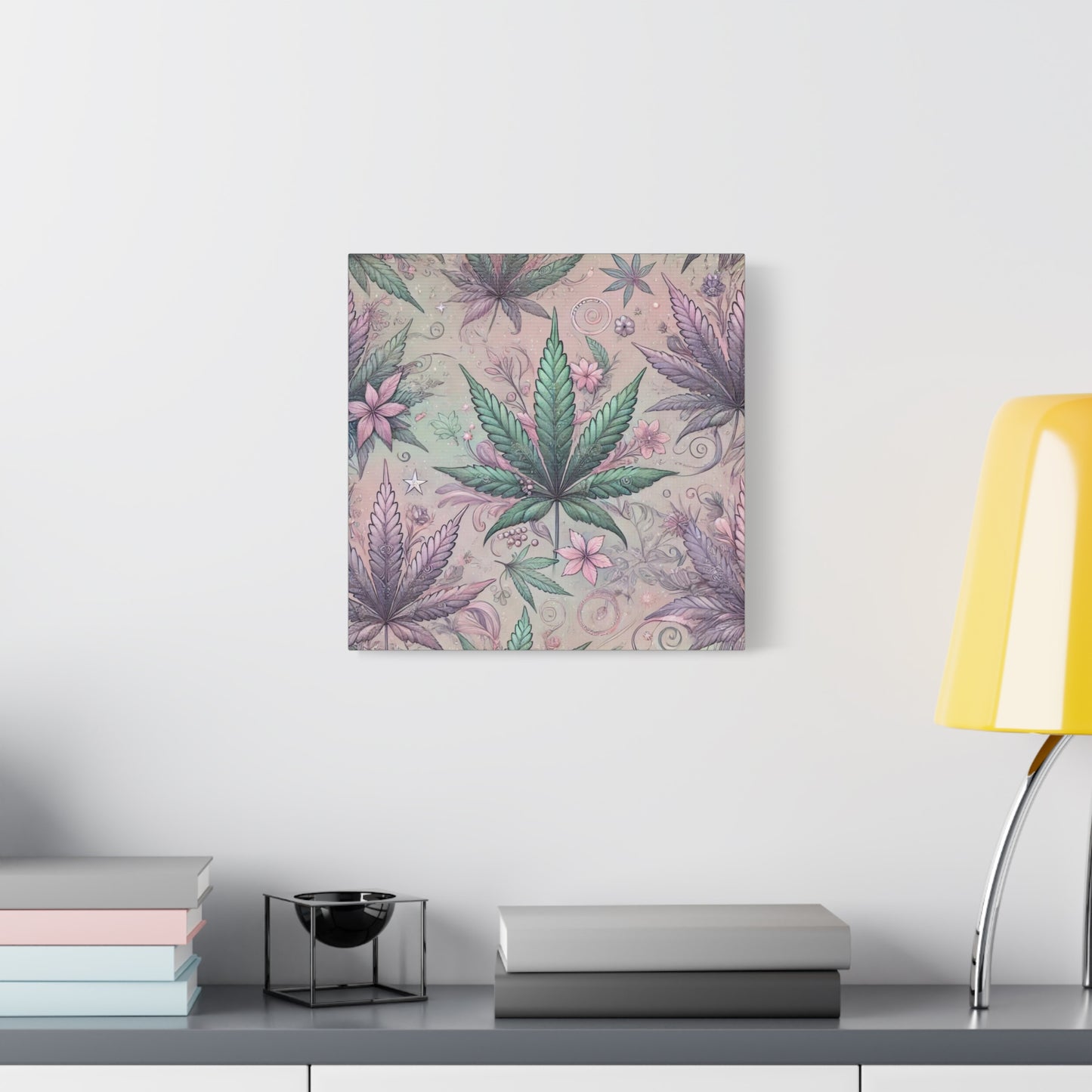 Whimsical Cannabis Leaf Canvas Print - Gilded Leaf Society