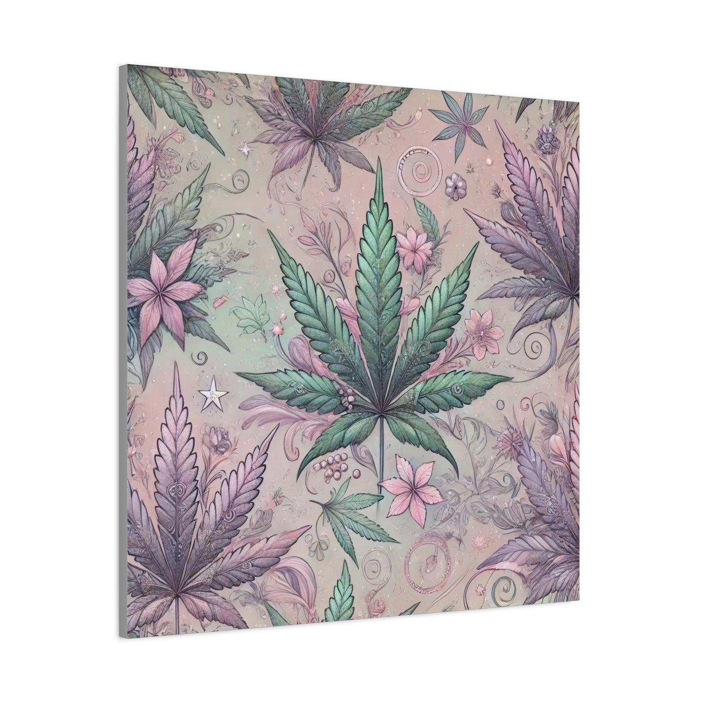 Whimsical Cannabis Leaf Canvas Print - Gilded Leaf Society