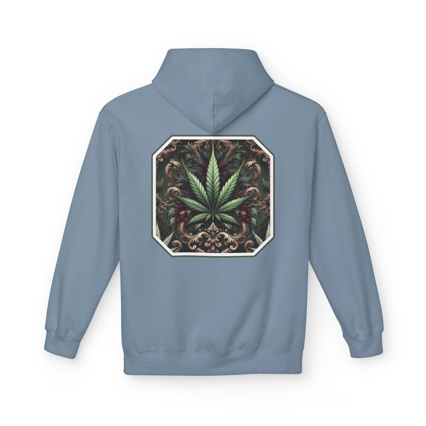 Unisex Cannabis Leaf Fleece Hoodie - Softstyle Comfort for Plant Lovers