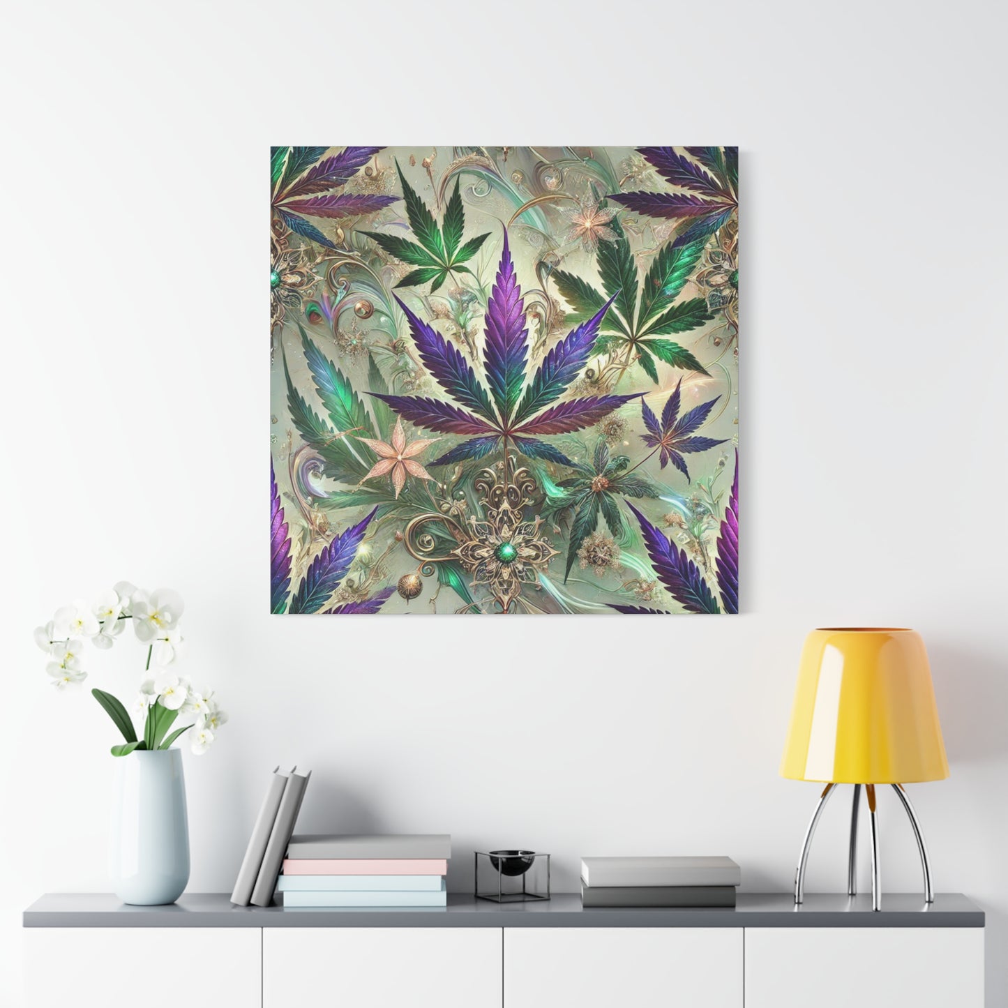 Fantasy Cannabis Leaf Canvas Print Canvas Print - Gilded Leaf Society