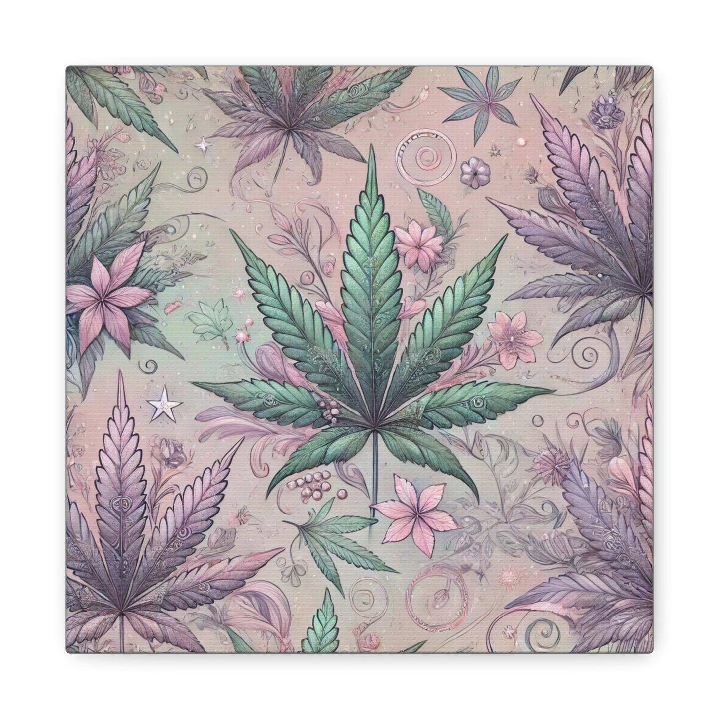 Whimsical Cannabis Leaf Canvas Print - Gilded Leaf Society