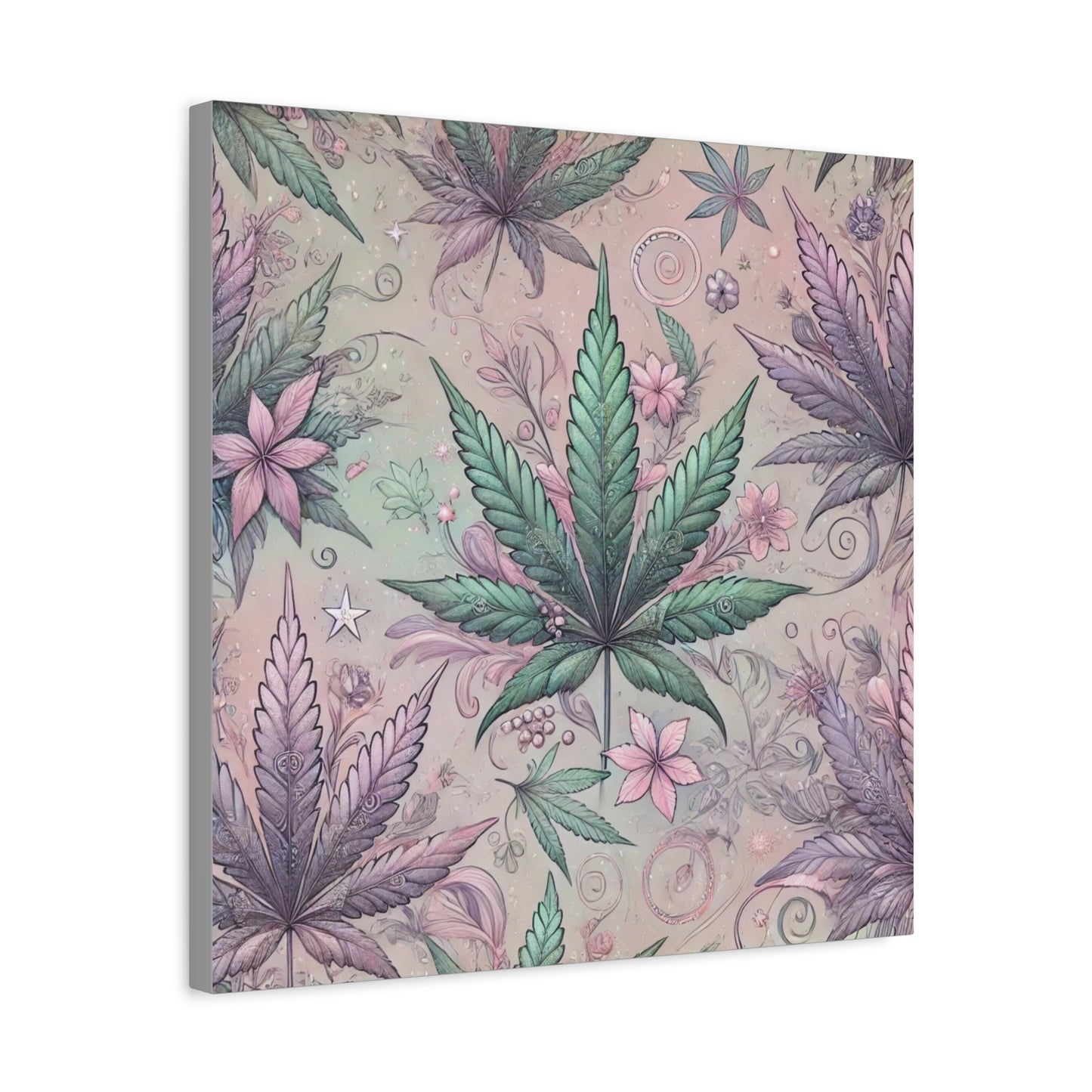 Whimsical Cannabis Leaf Canvas Print - Gilded Leaf Society