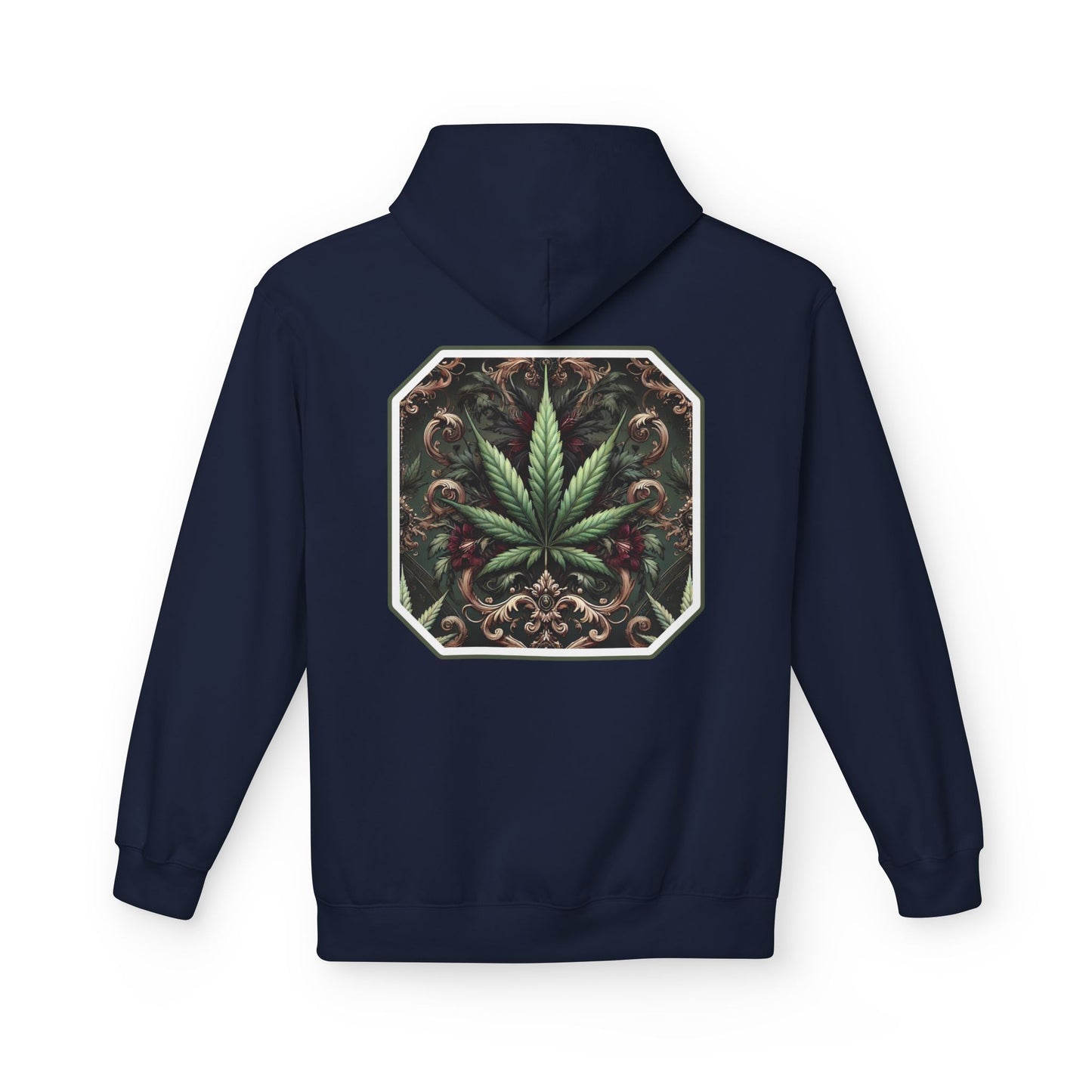 Unisex Cannabis Leaf Fleece Hoodie - Softstyle Comfort for Plant Lovers