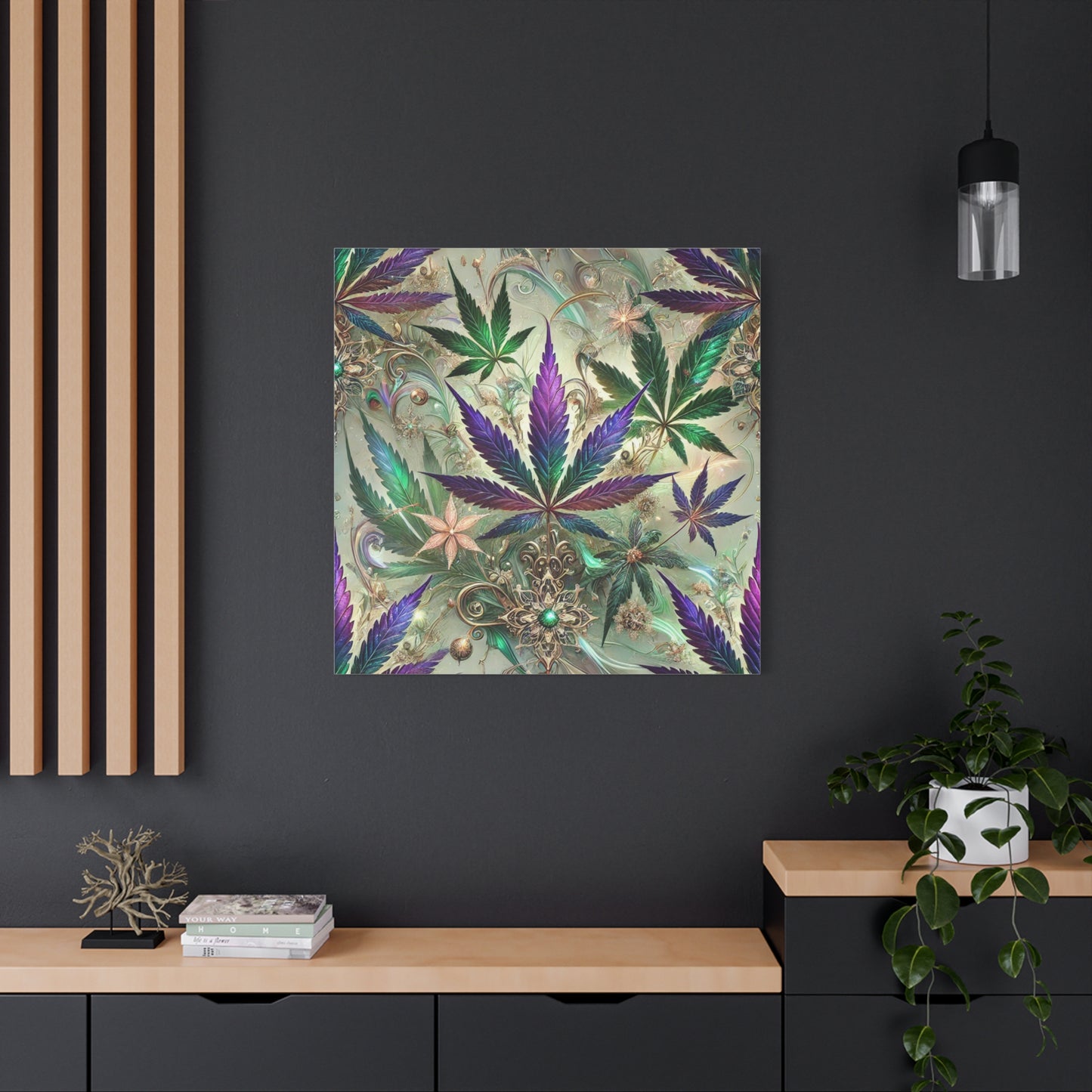 Fantasy Cannabis Leaf Canvas Print Canvas Print - Gilded Leaf Society