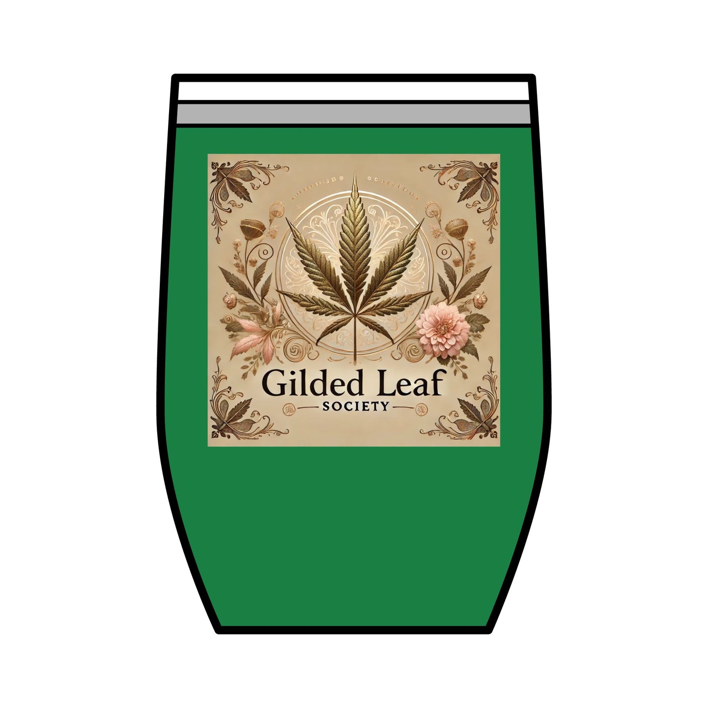 Wine Tumbler Gilded Leaf Society 12oz Sophisticated Cannabis Culture