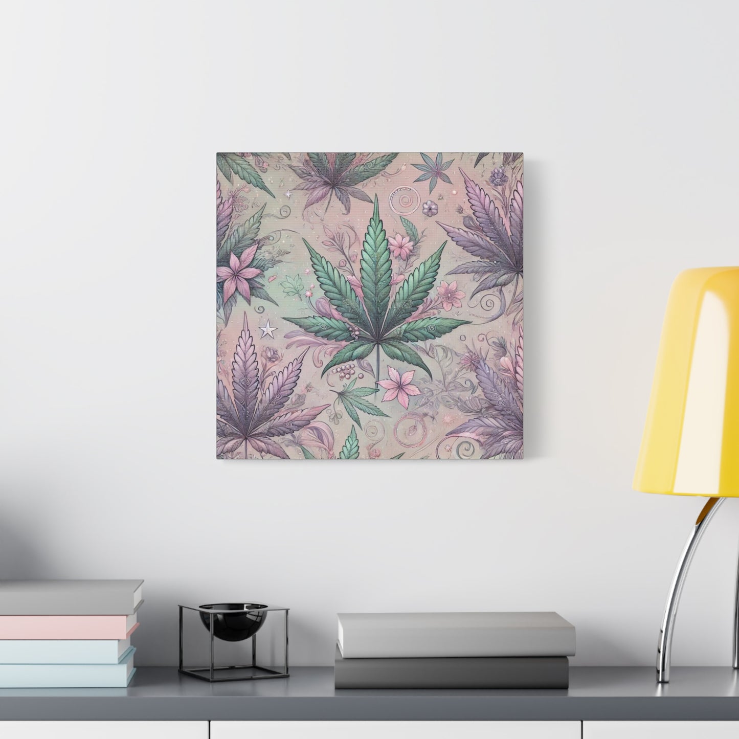 Whimsical Cannabis Leaf Canvas Print - Gilded Leaf Society