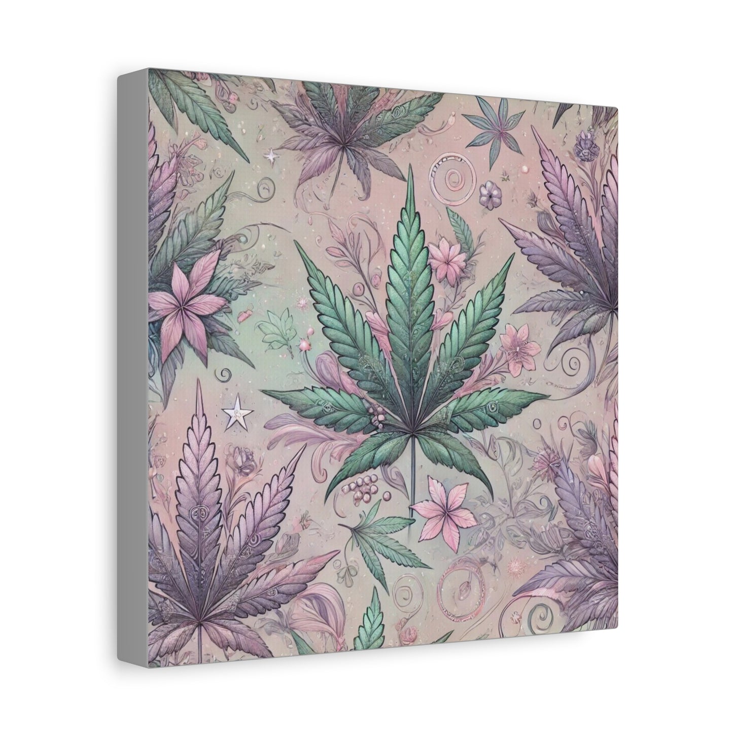 Whimsical Cannabis Leaf Canvas Print - Gilded Leaf Society