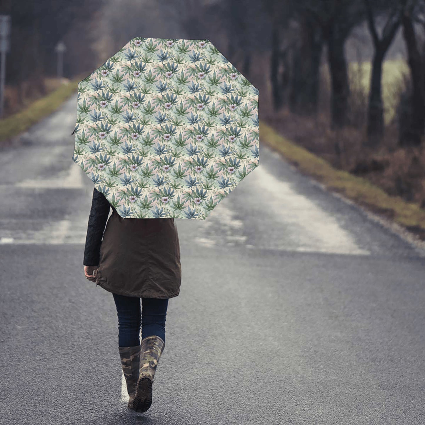 Rainy Day Cannabis Leaf_Tight Pattern